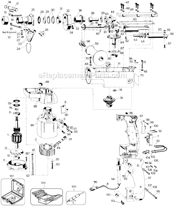 Page A Diagram and Parts List for 5041-09 Type 1 Black and Decker Hammer Drill
